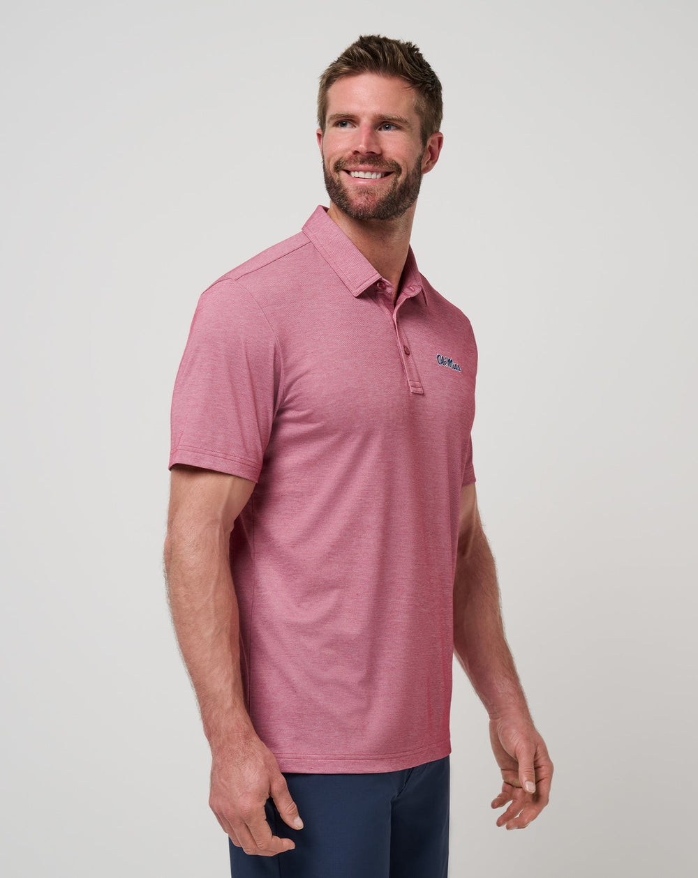 Heather Red Travis Mathew Mississippi School Pride Polo