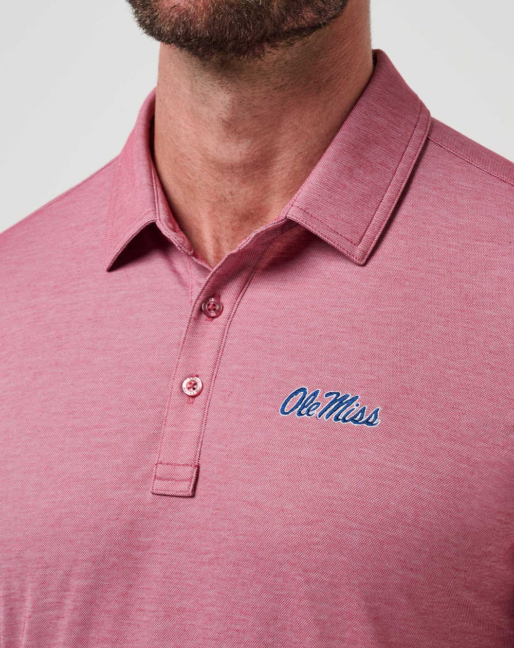 Heather Red Travis Mathew Mississippi School Pride Polo