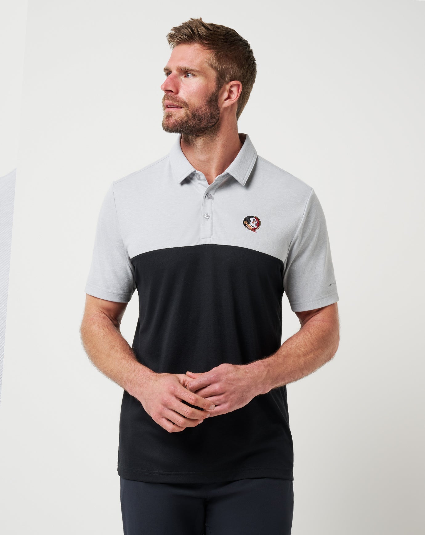 Heather Grey/Black Travis Mathew FSU Drop Back Polo