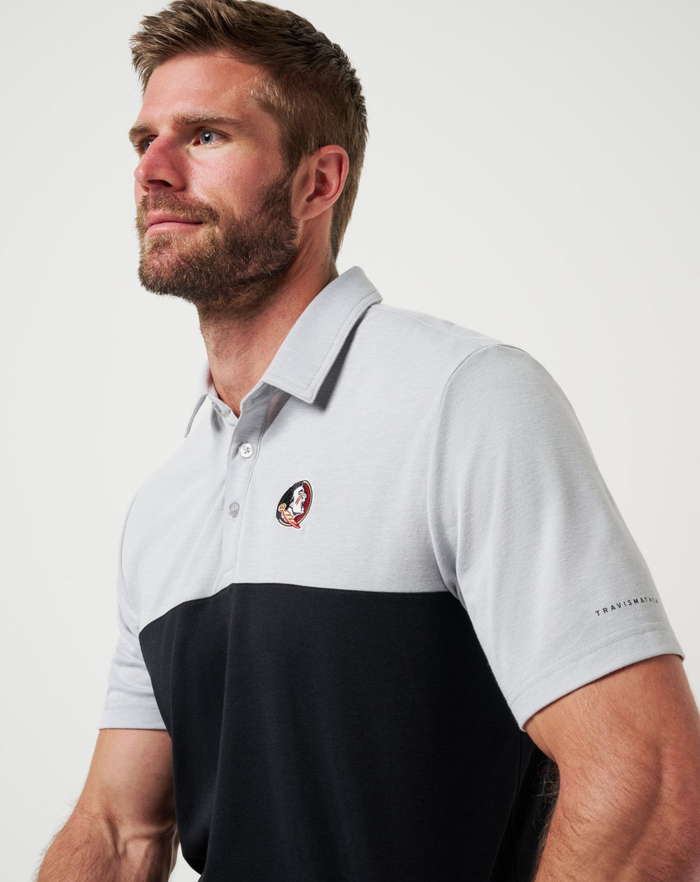 Heather Grey/Black Travis Mathew FSU Drop Back Polo