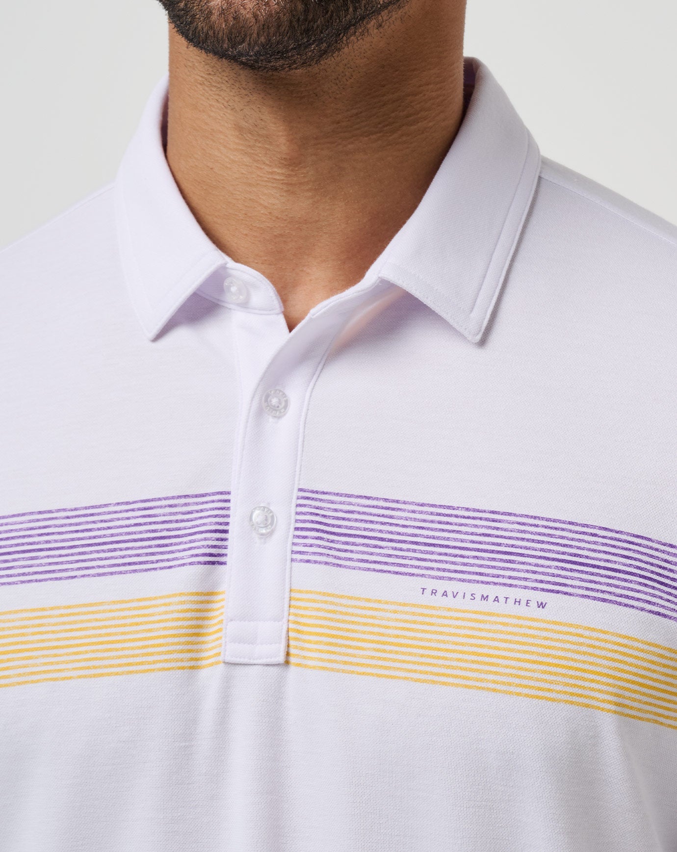 White/Purple Travis Mathew LSU Top Recruit Polo