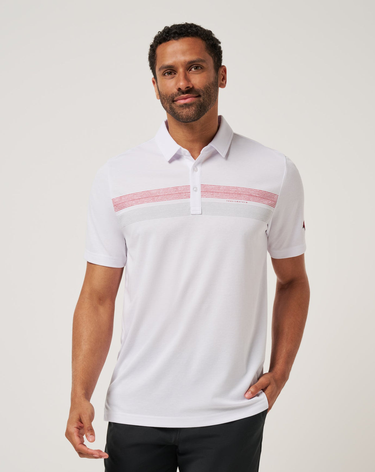 White/Crimson Travis Mathew Arkansas Top Recruit Polo