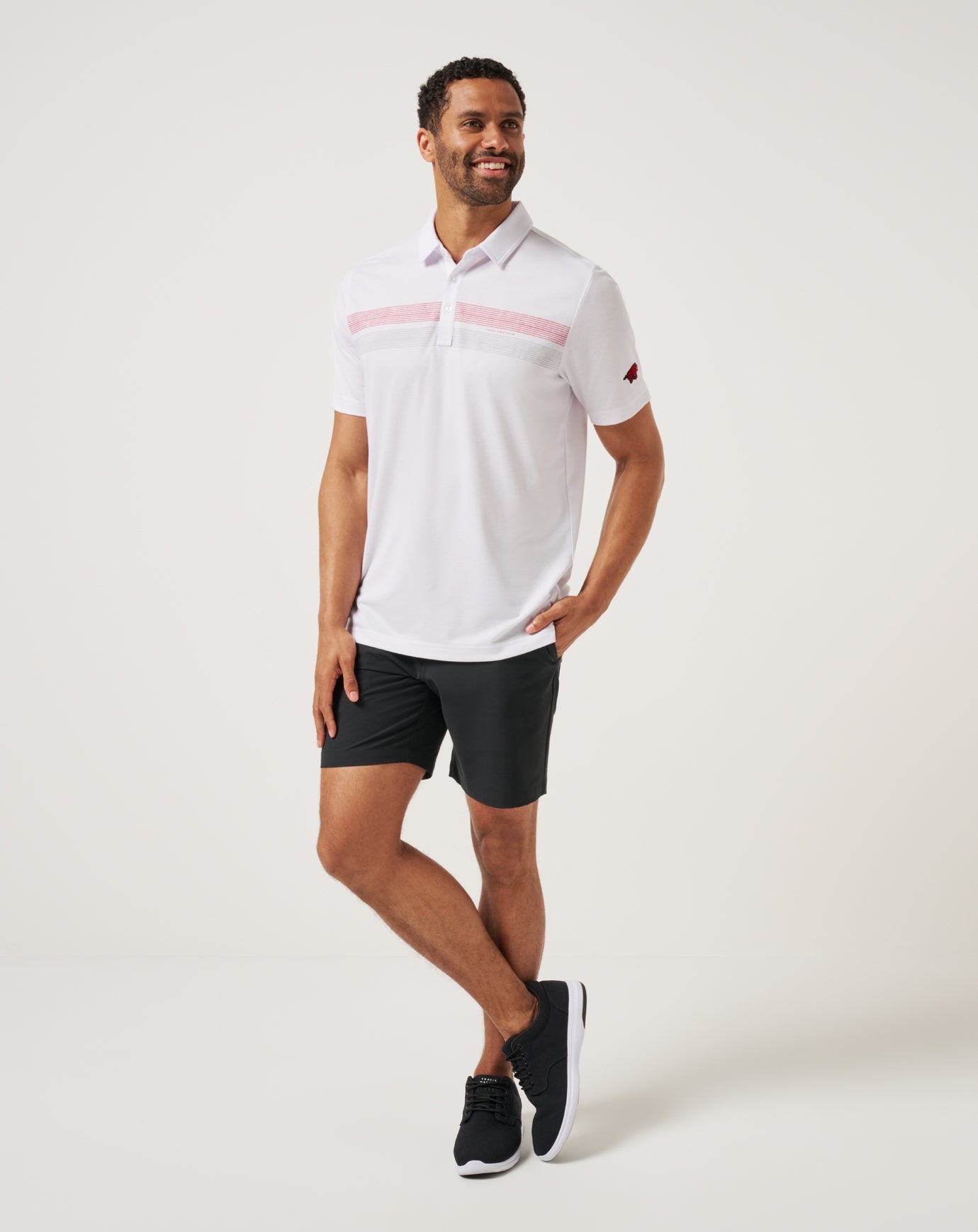 White/Crimson Travis Mathew Arkansas Top Recruit Polo