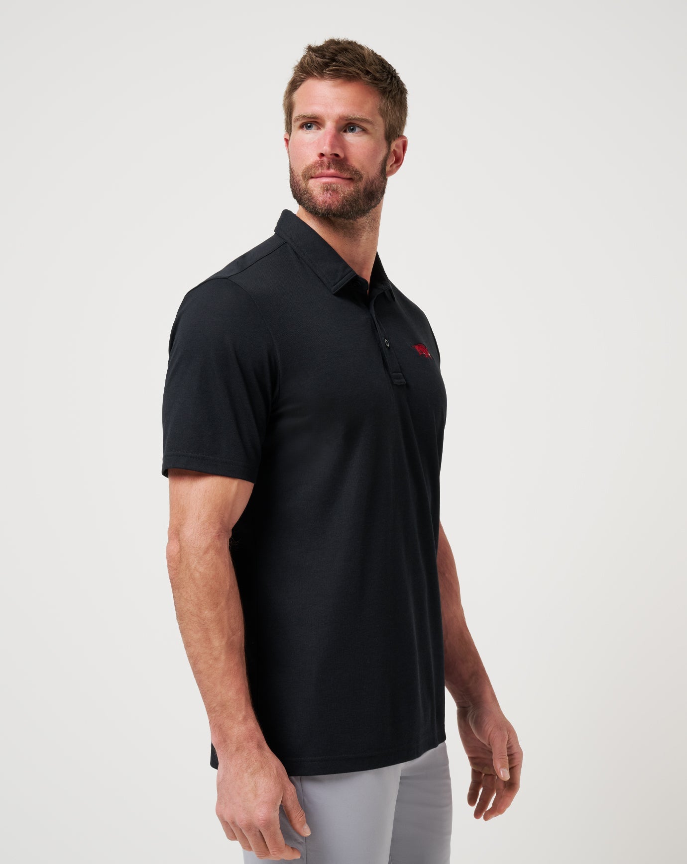 Black Travis Mathew Arkansas School Pride Polo