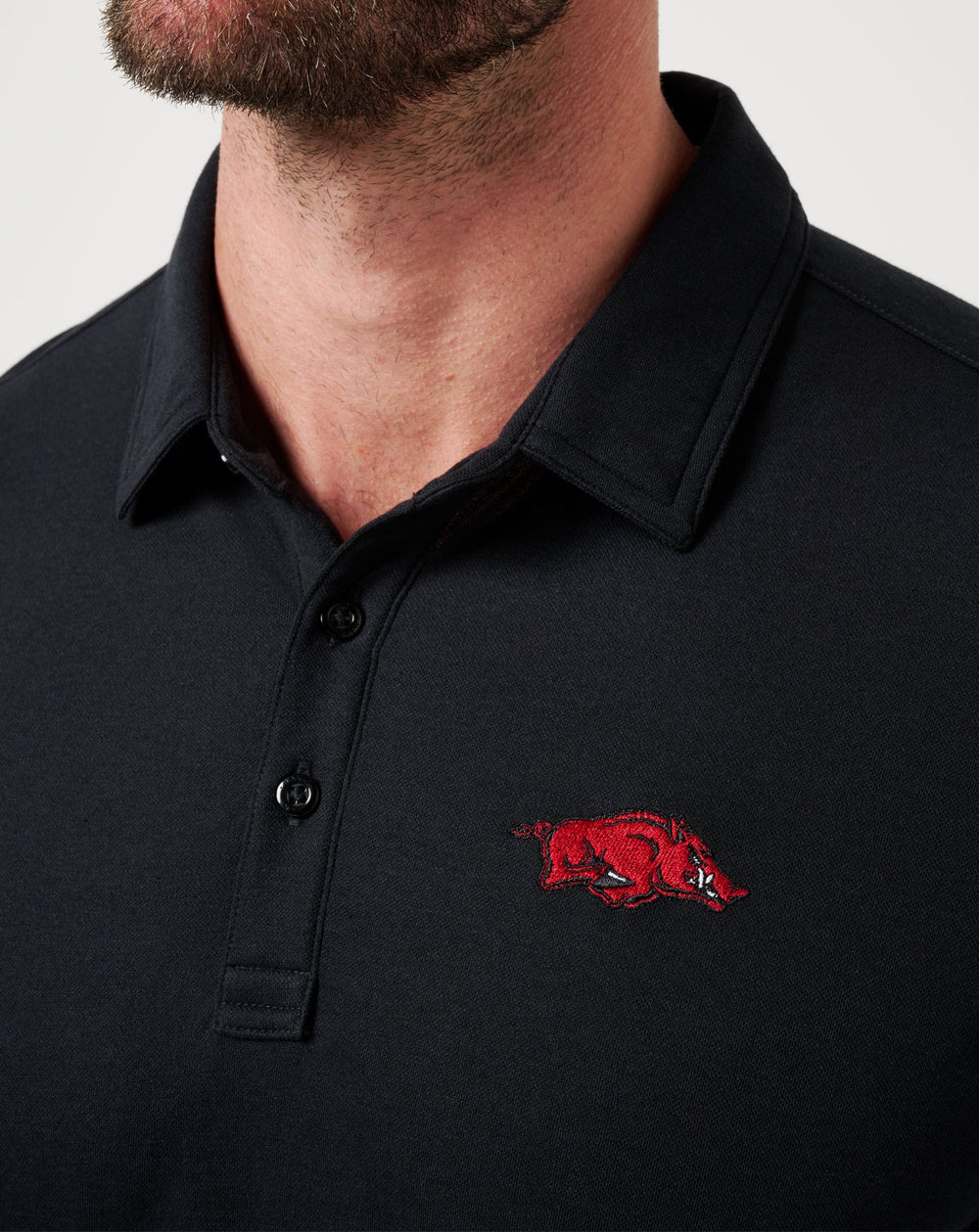 Black Travis Mathew Arkansas School Pride Polo