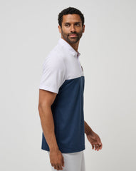 White/Navy Travis Mathew Auburn Drop Back Polo