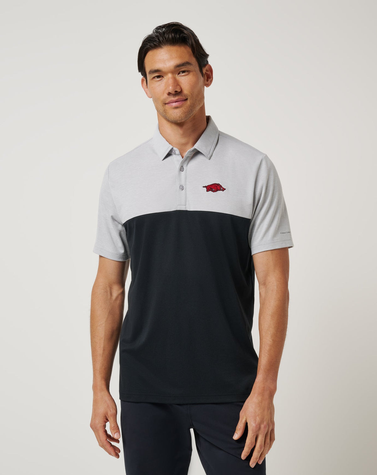 Heather Grey/Black Travis Mathew Arkansas Drop Back Polo