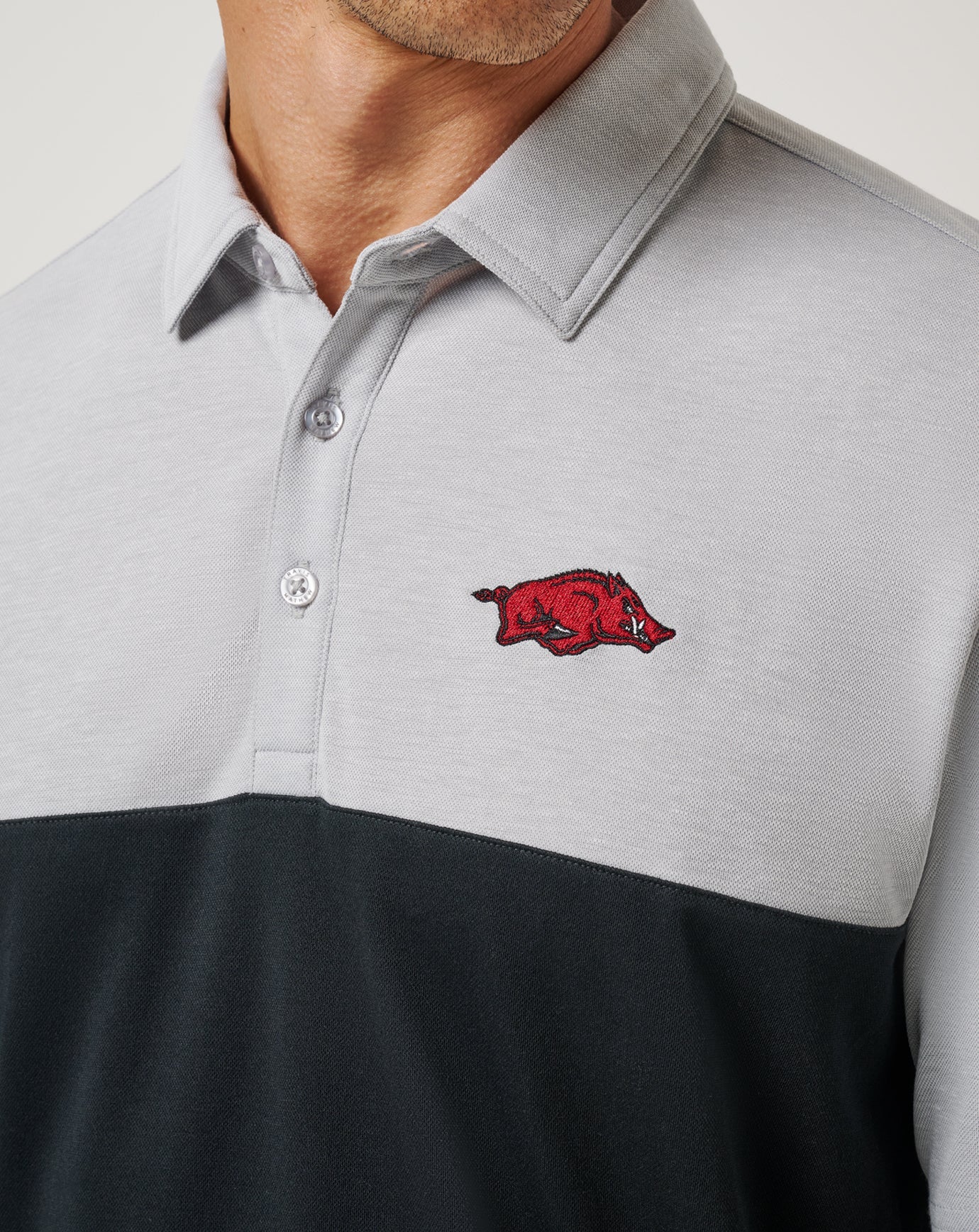 Heather Grey/Black Travis Mathew Arkansas Drop Back Polo