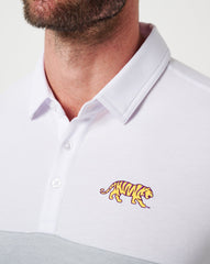 White/Heather Grey Travis Mathew LSU Drop Back Polo
