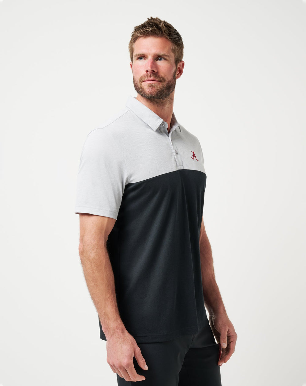 Heather Grey/Black Travis Mathew Alabama Drop Back Polo