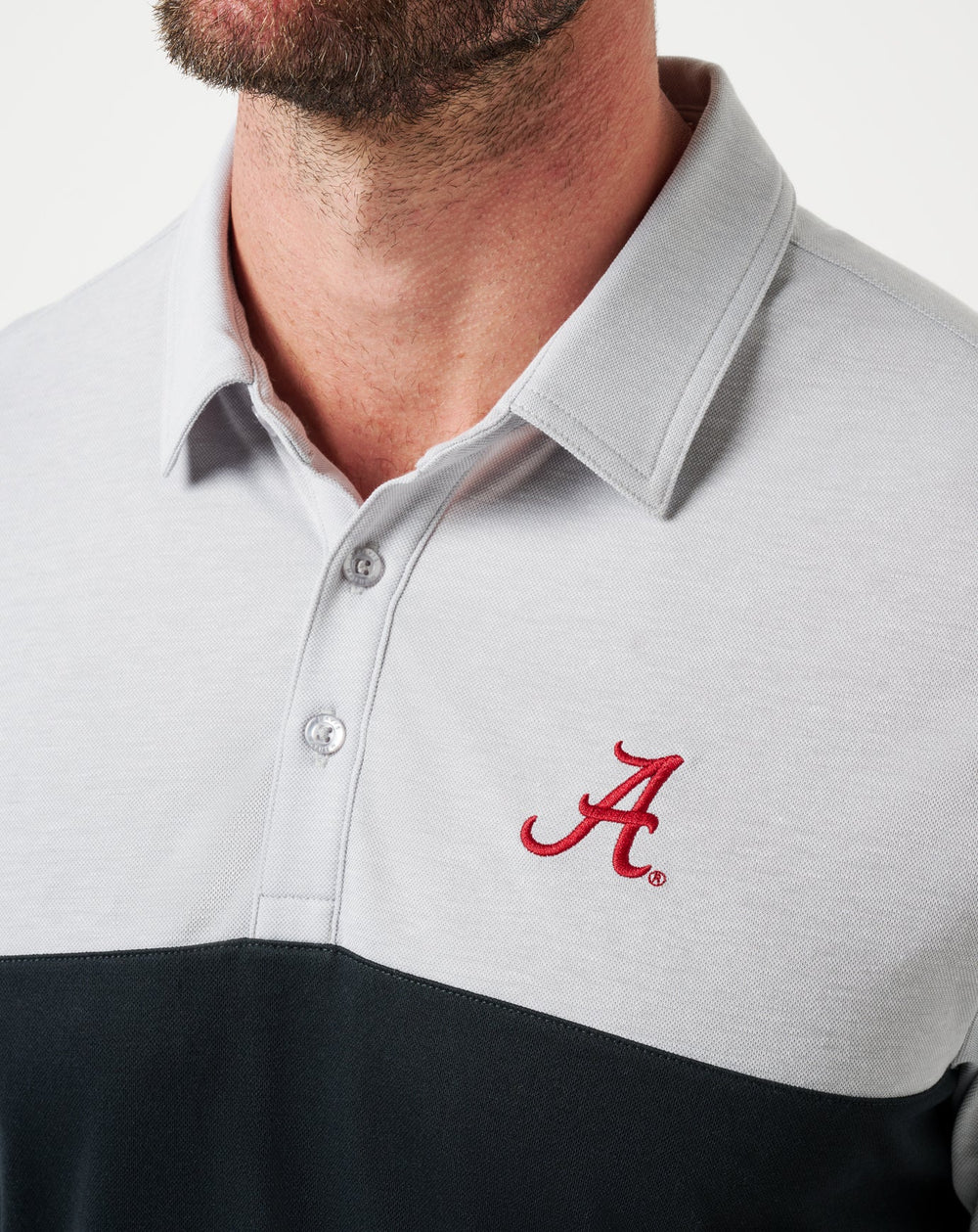 Heather Grey/Black Travis Mathew Alabama Drop Back Polo