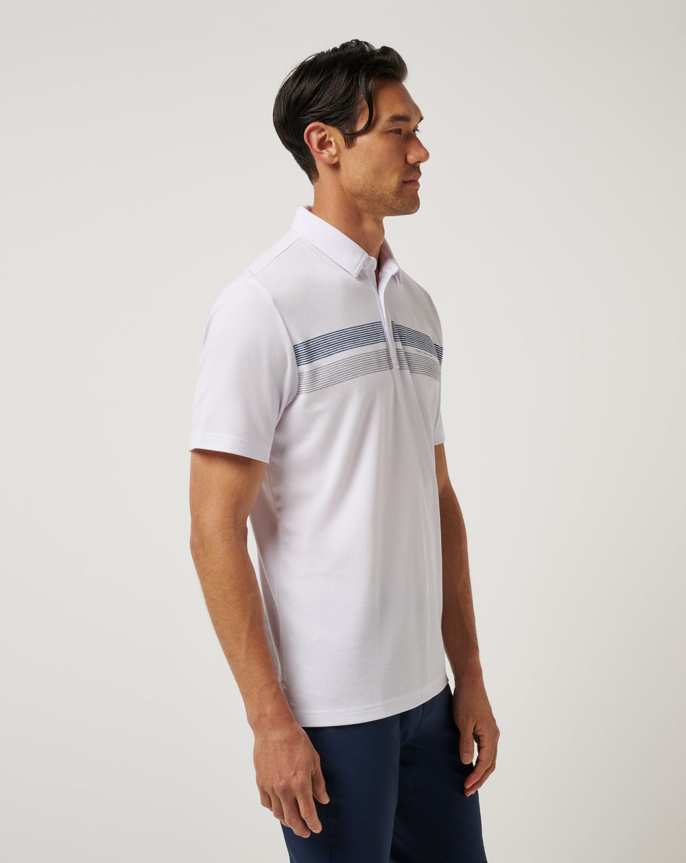 White/Navy Travis Mathew Auburn Top Recruit Polo