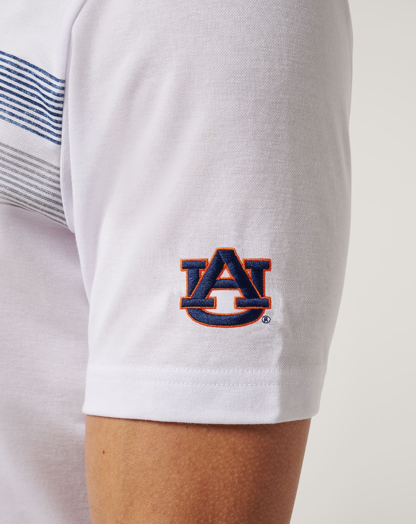 White/Navy Travis Mathew Auburn Top Recruit Polo