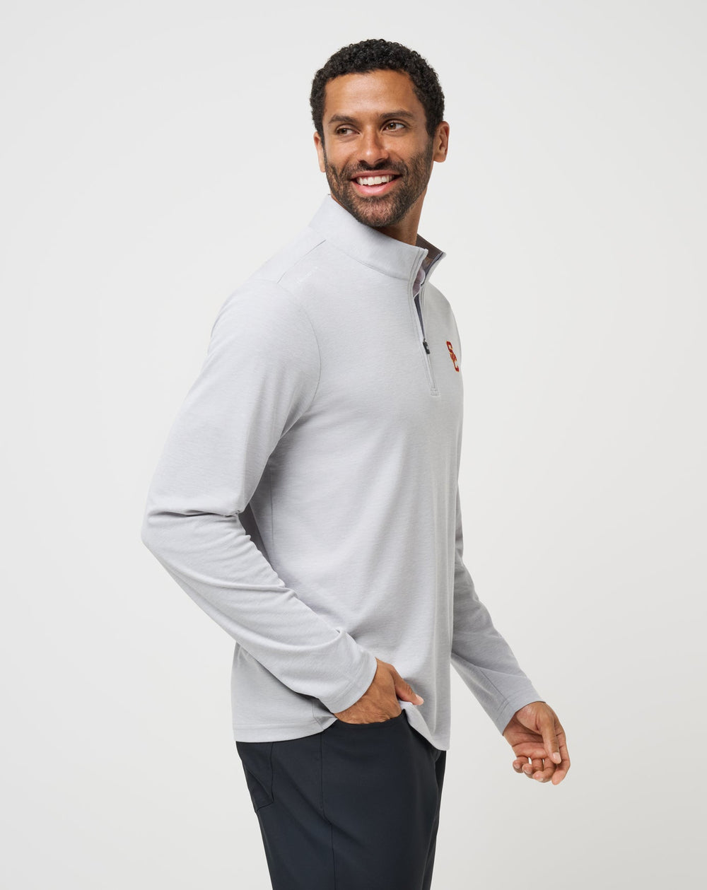Heather Grey Travis Mathew USC Time To Tailgate Quarter Zip
