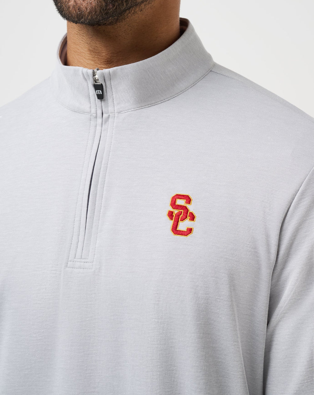 Heather Grey Travis Mathew USC Time To Tailgate Quarter Zip