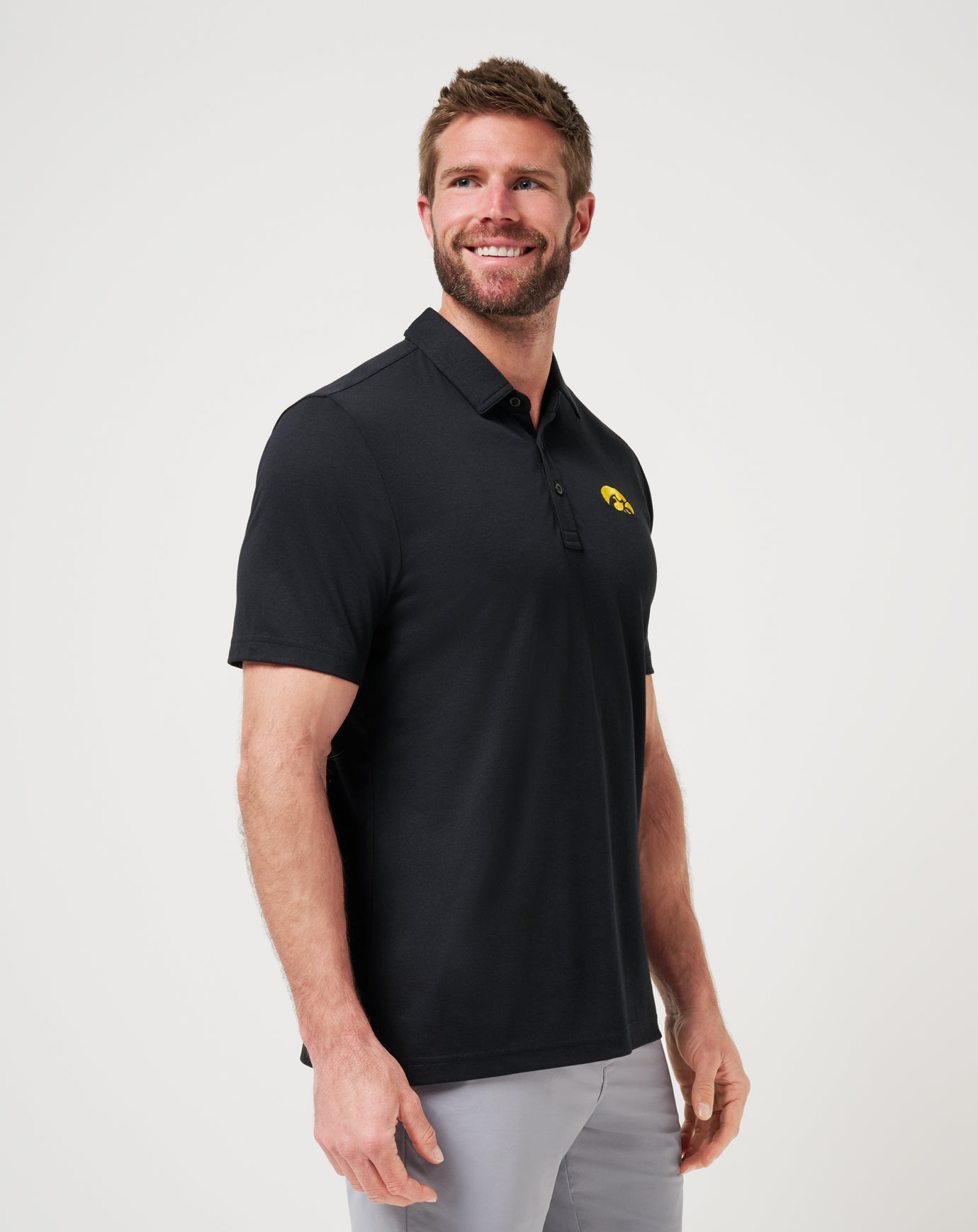 Black Travis Mathew Iowa School Pride Polo