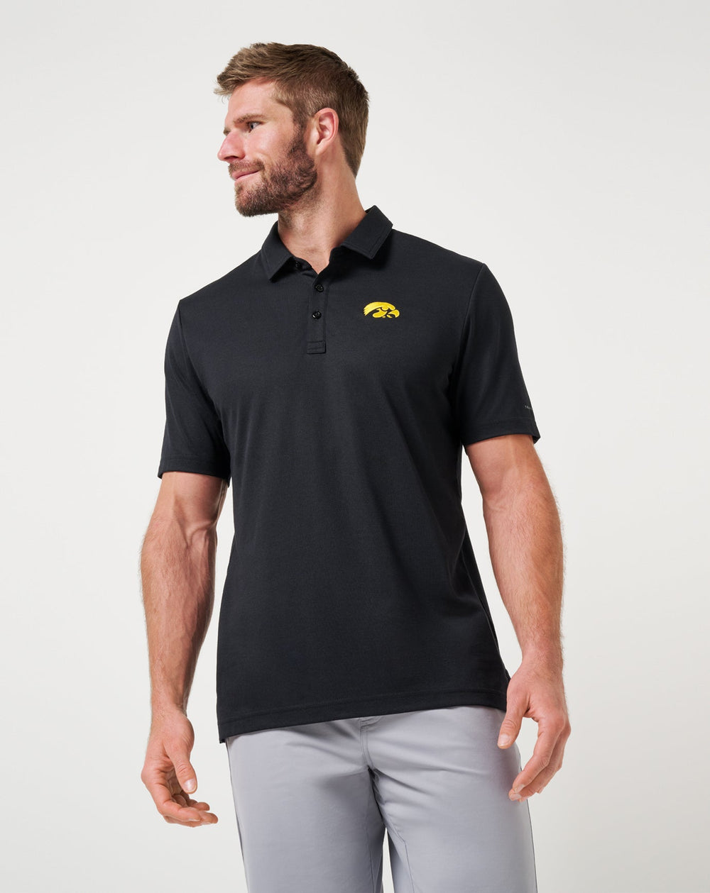 Black Travis Mathew Iowa School Pride Polo