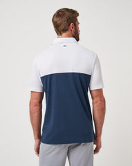 White/Navy Travis Mathew Michigan Drop Back Polo