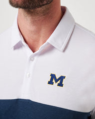 White/Navy Travis Mathew Michigan Drop Back Polo