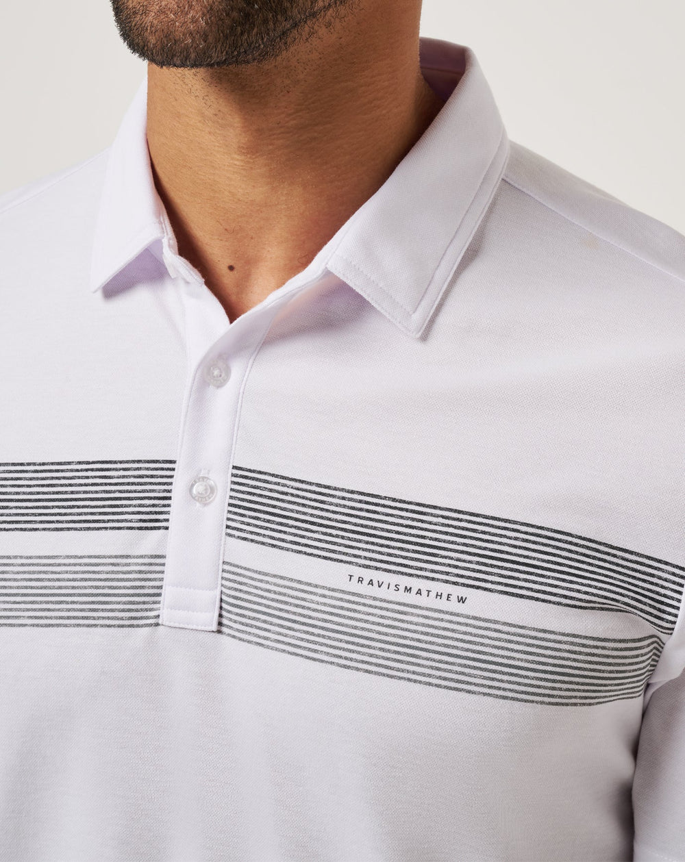 White/Black Travis Mathew Iowa Top Recruit Polo