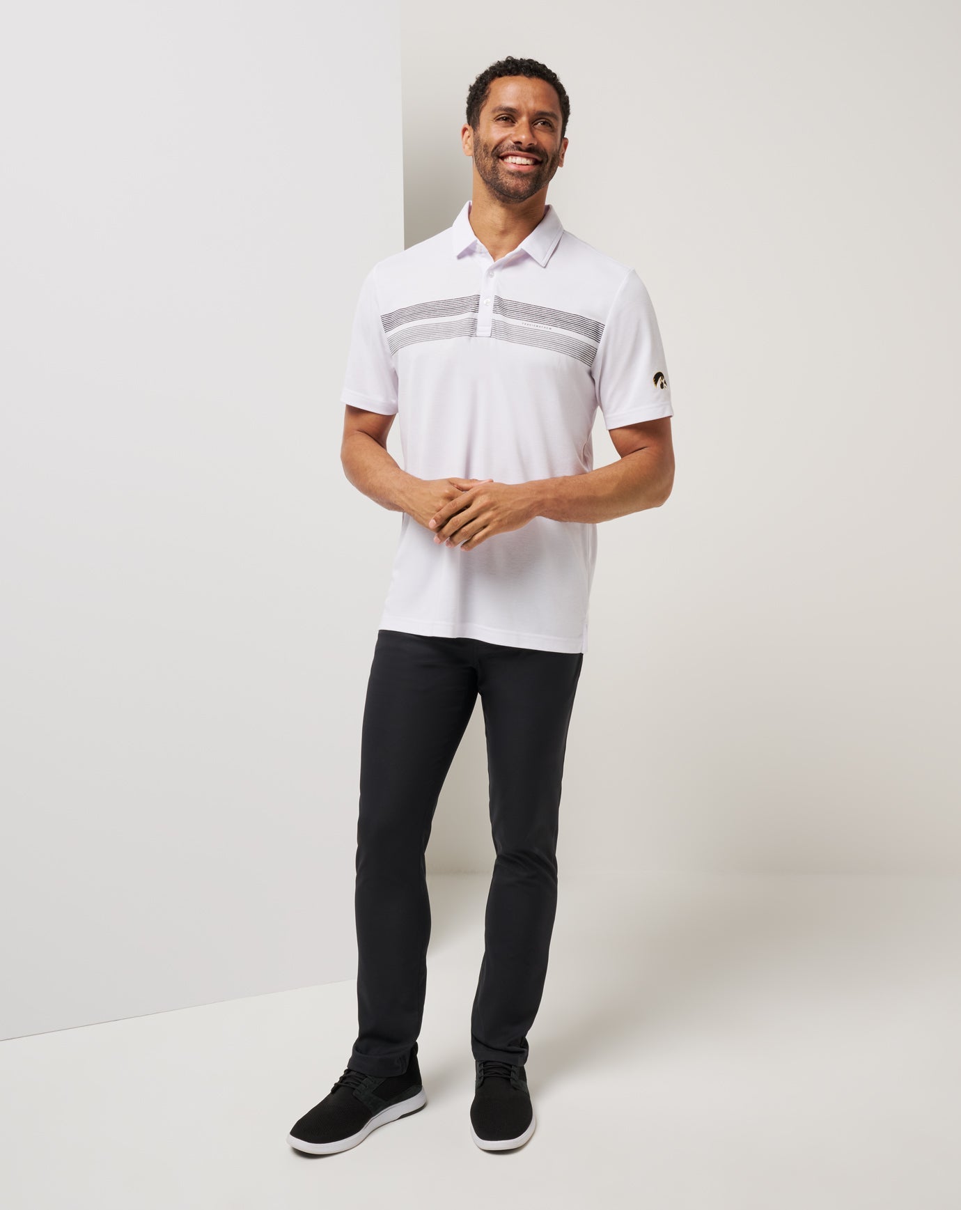 White/Black Travis Mathew Iowa Top Recruit Polo