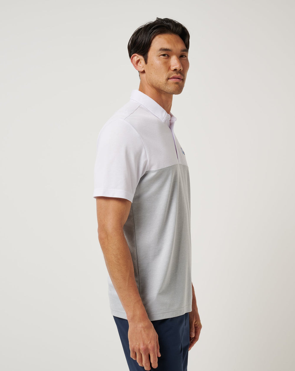 White/Heather Grey Travis Mathew UCLA Drop Back Polo