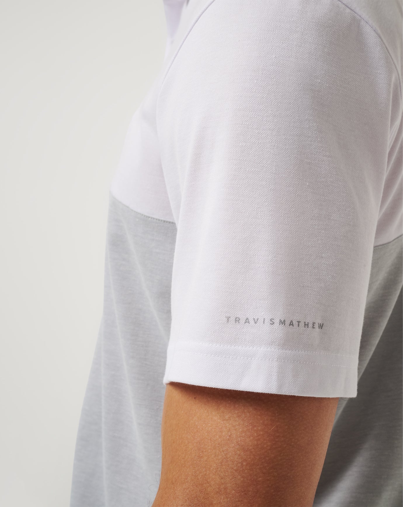 White/Heather Grey Travis Mathew UCLA Drop Back Polo