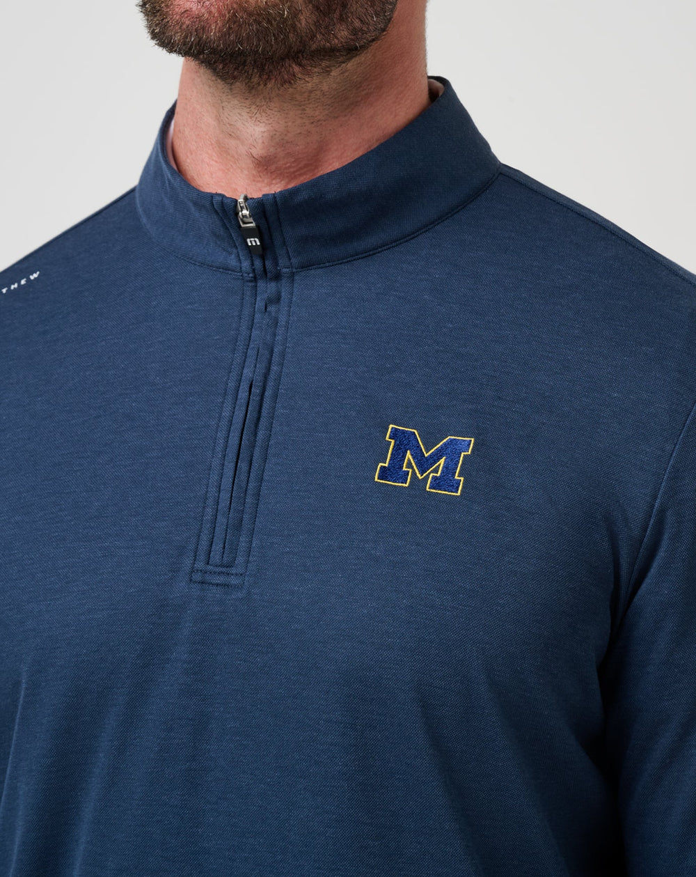 Navy Travis Mathew Michigan Time To Tailgate Quarter Zip
