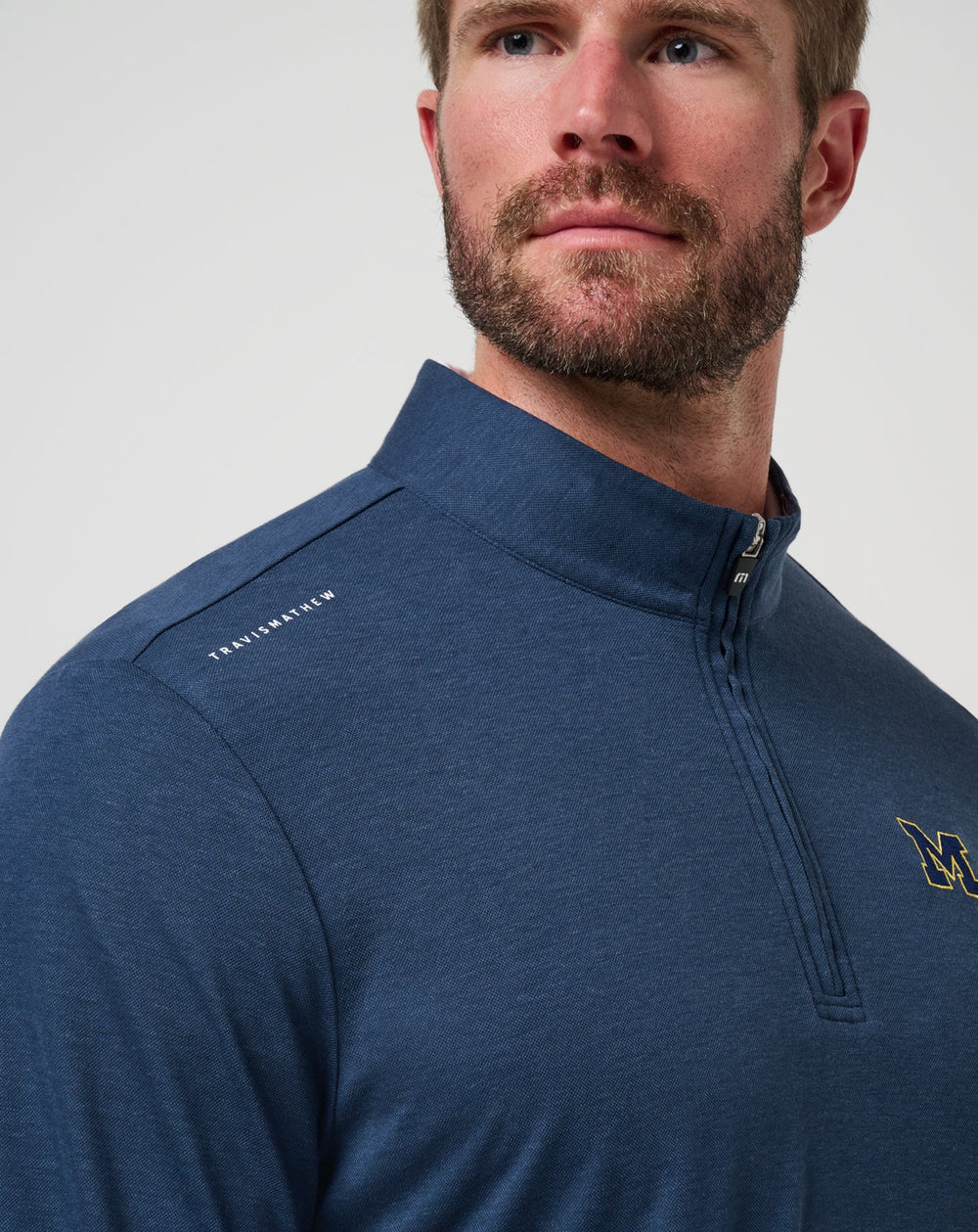 Navy Travis Mathew Michigan Time To Tailgate Quarter Zip