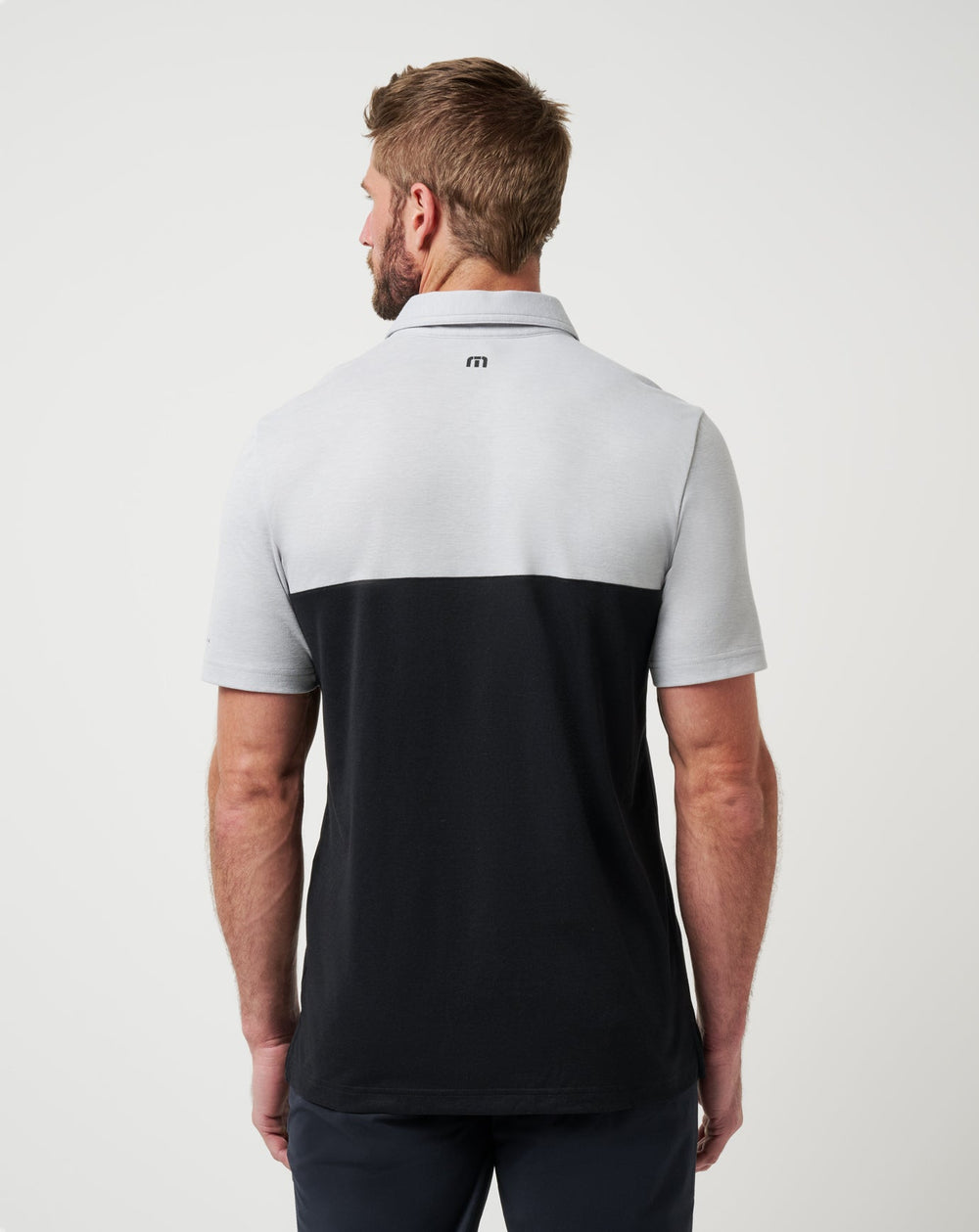 Heather Grey/Black Travis Mathew Nebraska Drop Back Polo