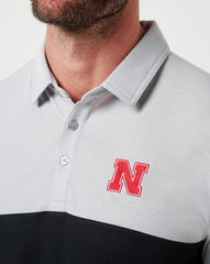 Heather Grey/Black Travis Mathew Nebraska Drop Back Polo