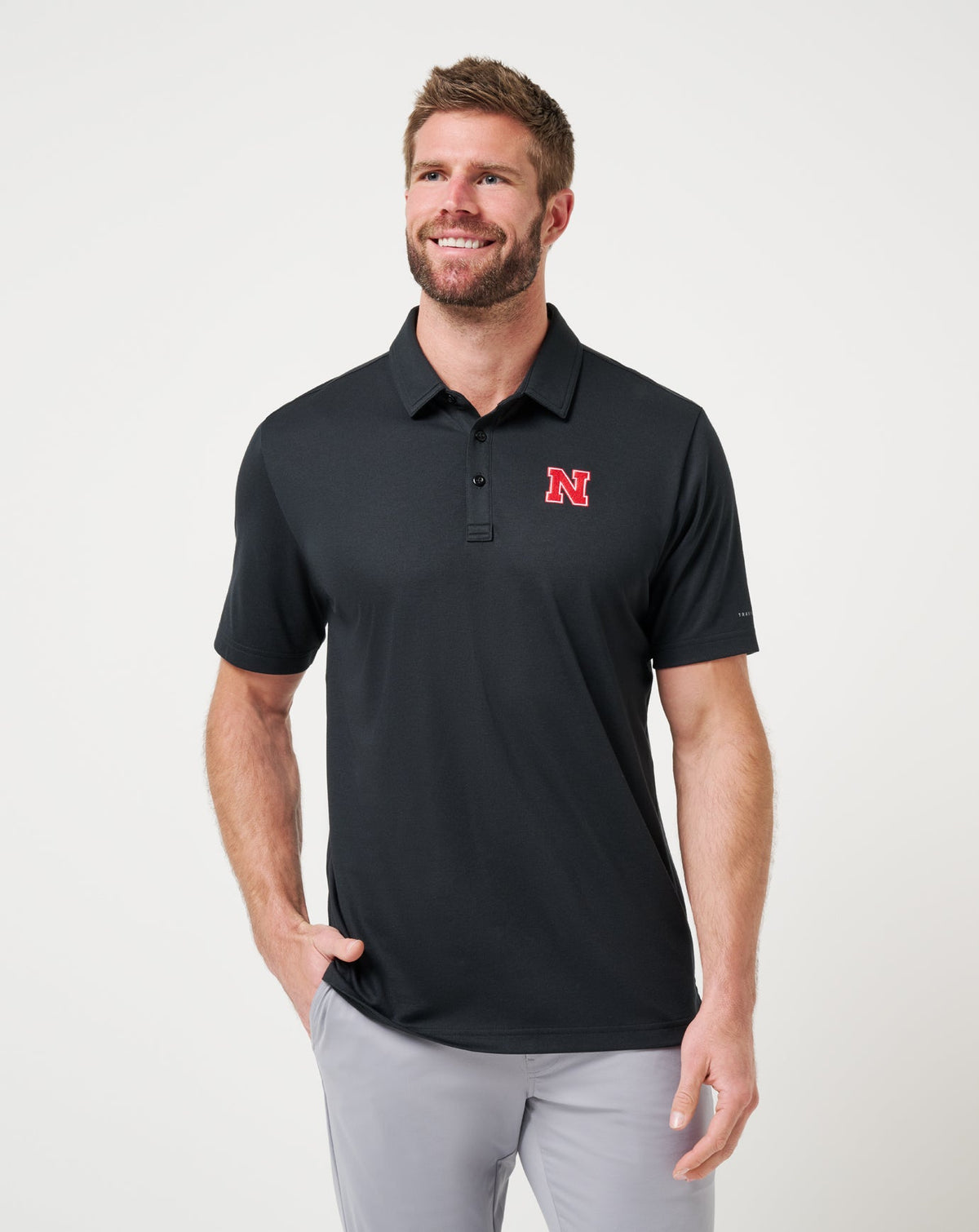 Black Travis Mathew Nebraska School Pride Polo
