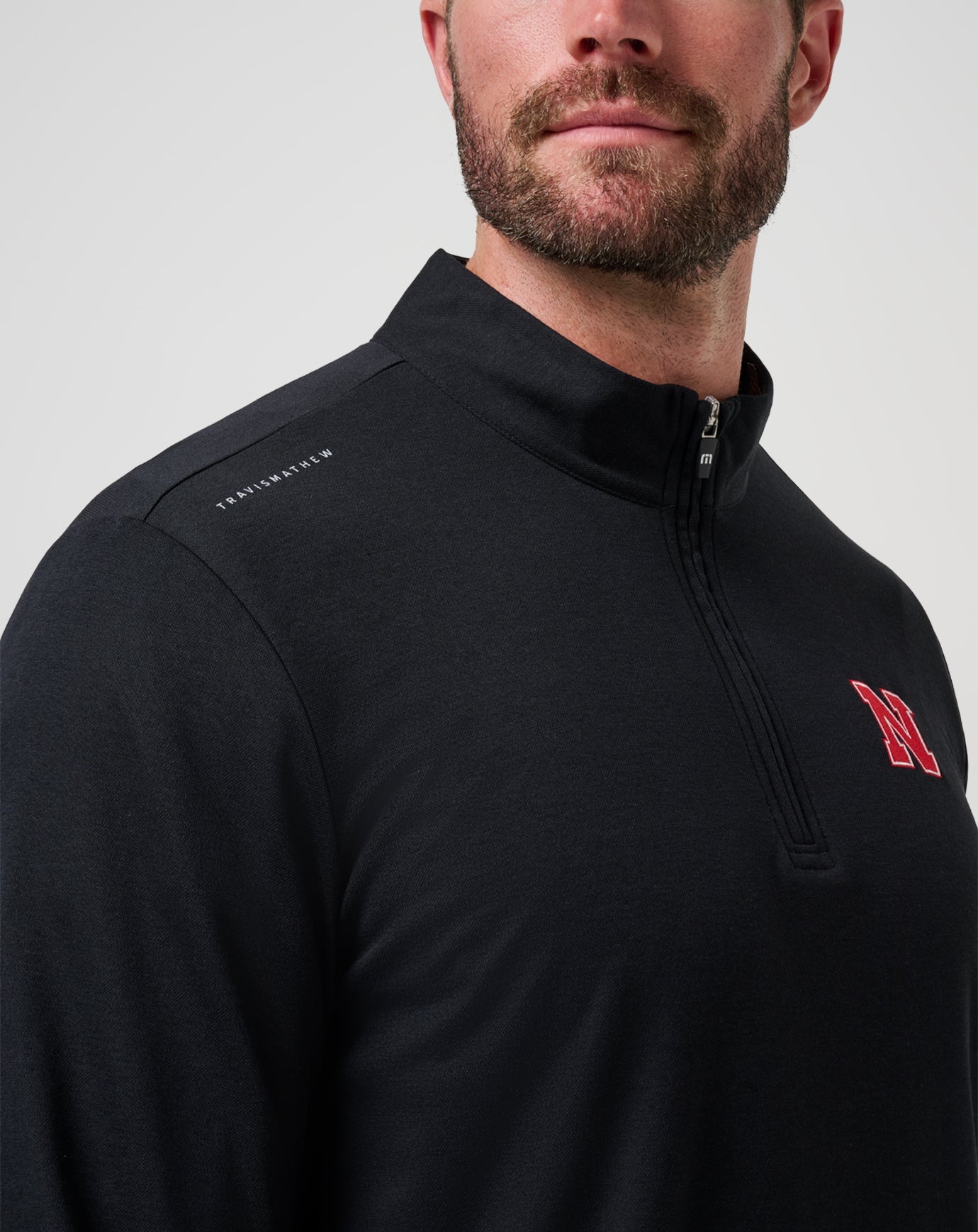 Black Travis Mathew Nebraska Time To Tailgate Quarter Zip