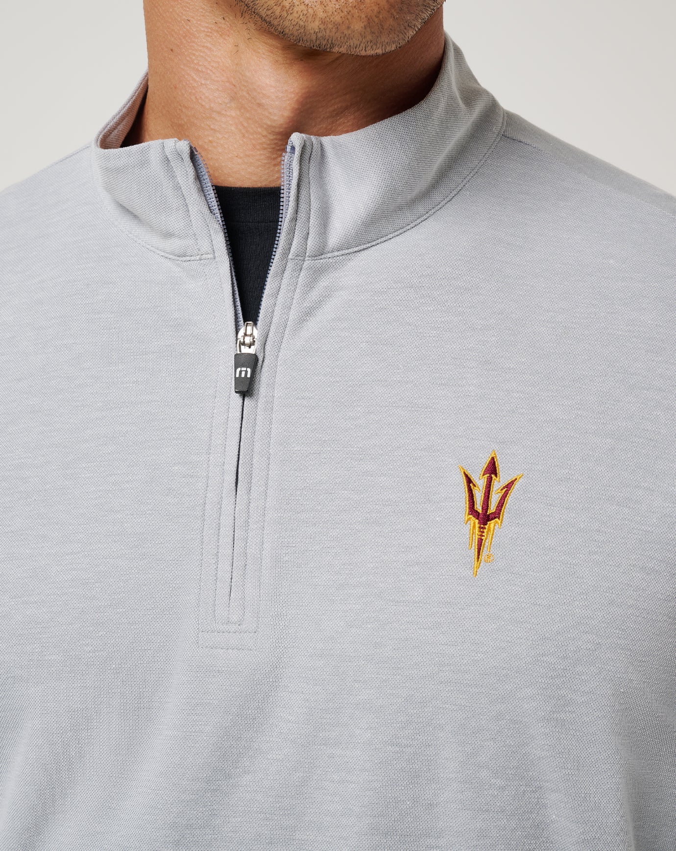 Heather Grey Travis Mathew ASU Time To Tailgate Quarter Zip