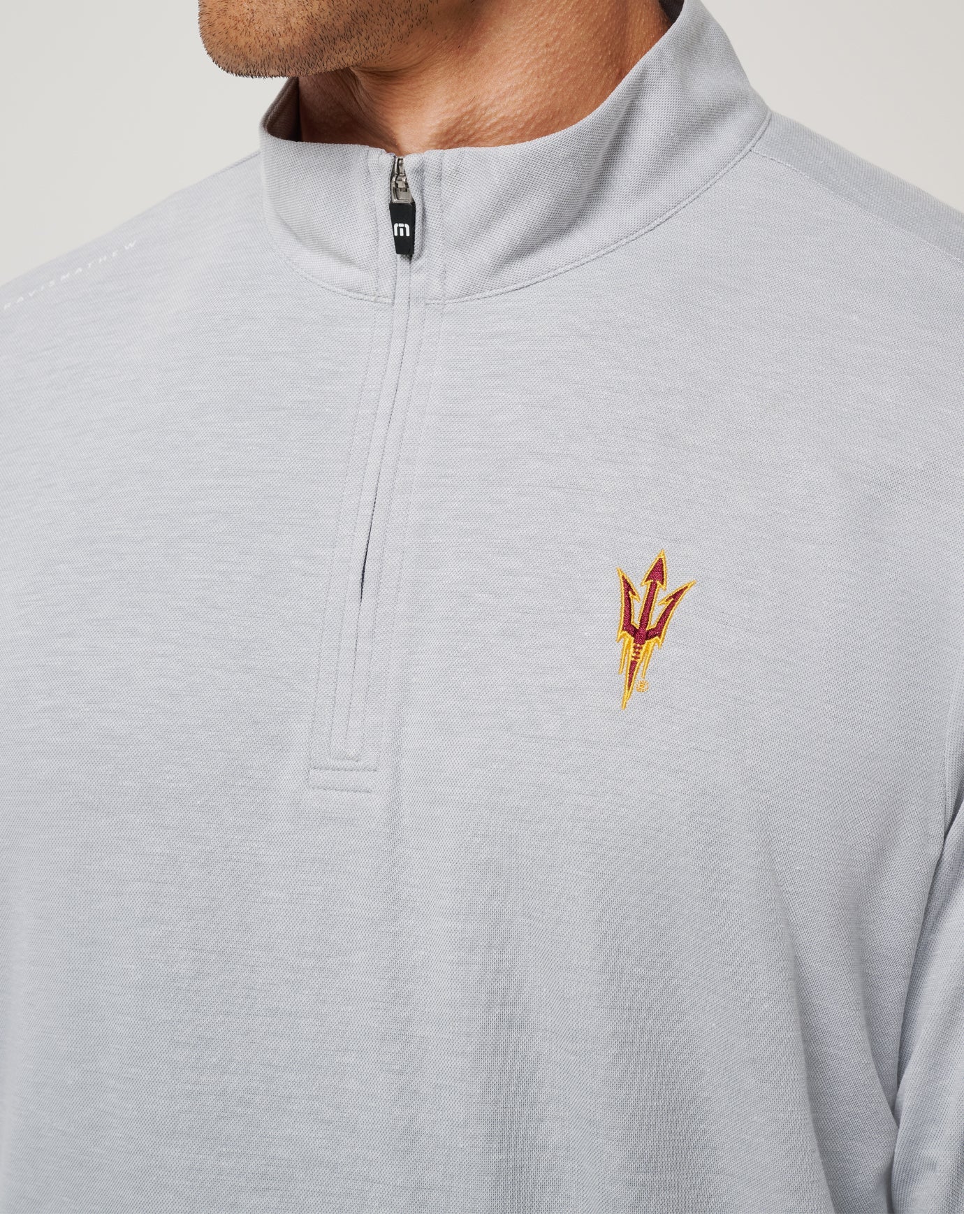 Heather Grey Travis Mathew ASU Time To Tailgate Quarter Zip