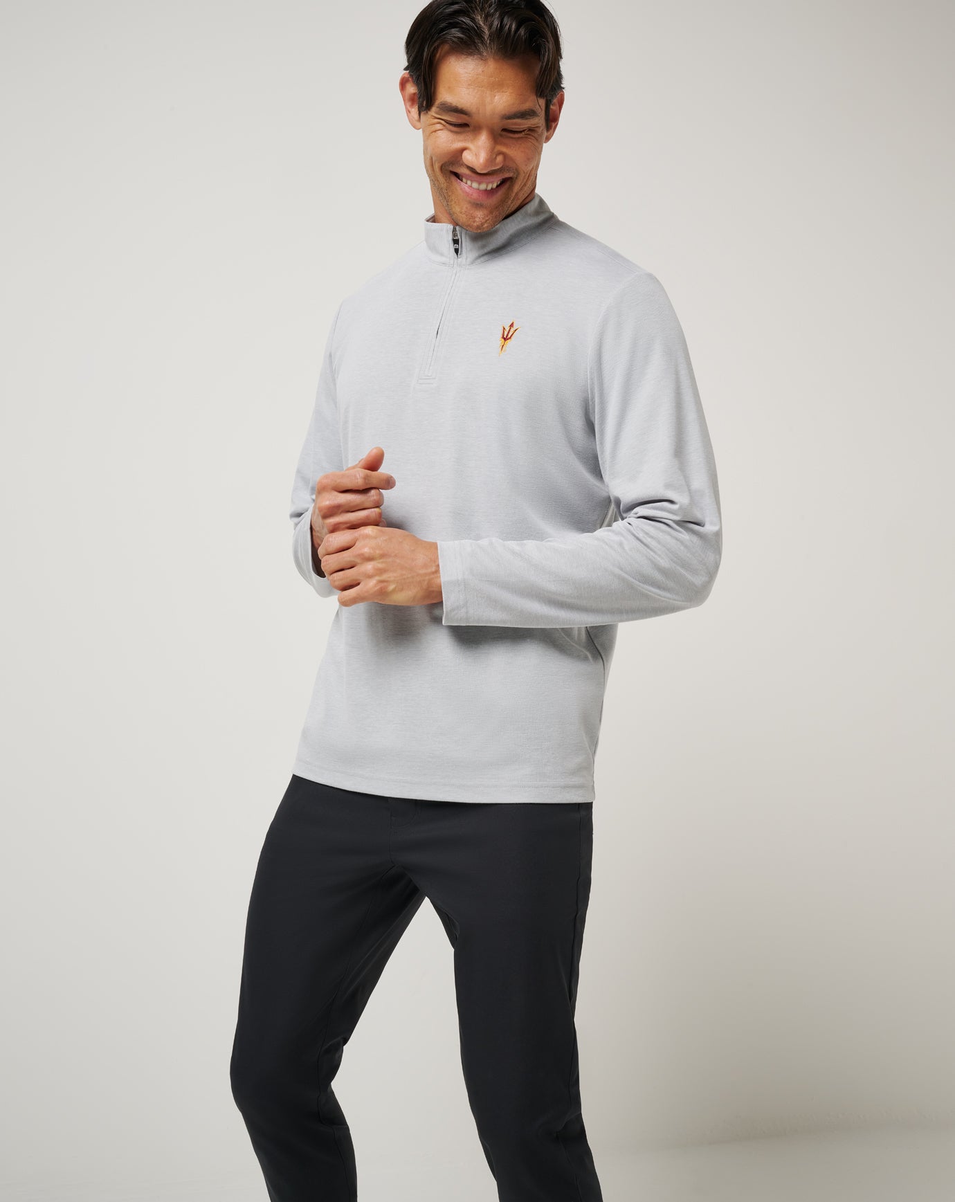 Heather Grey Travis Mathew ASU Time To Tailgate Quarter Zip