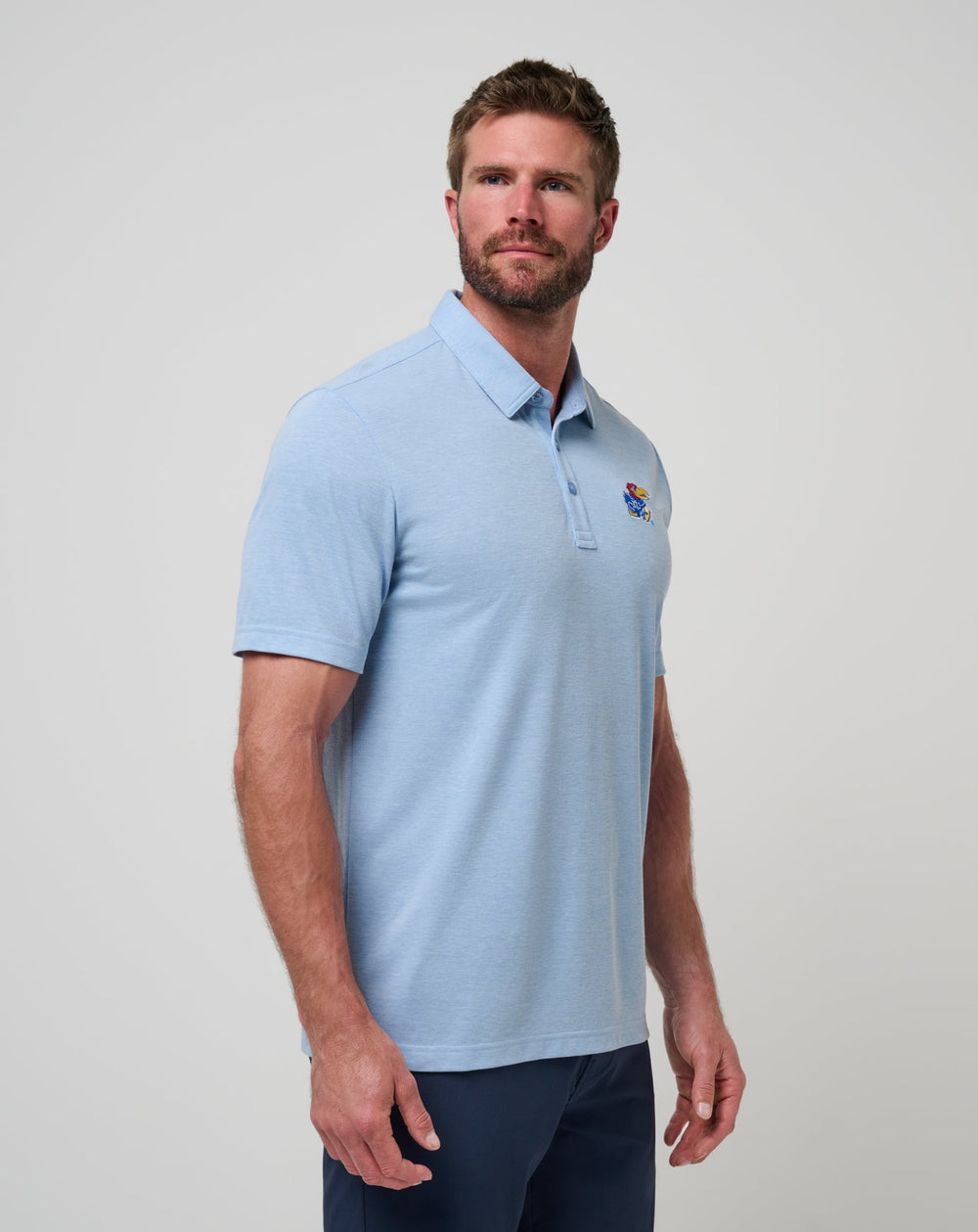 Heather Blue Travis Mathew Kansas School Pride Polo