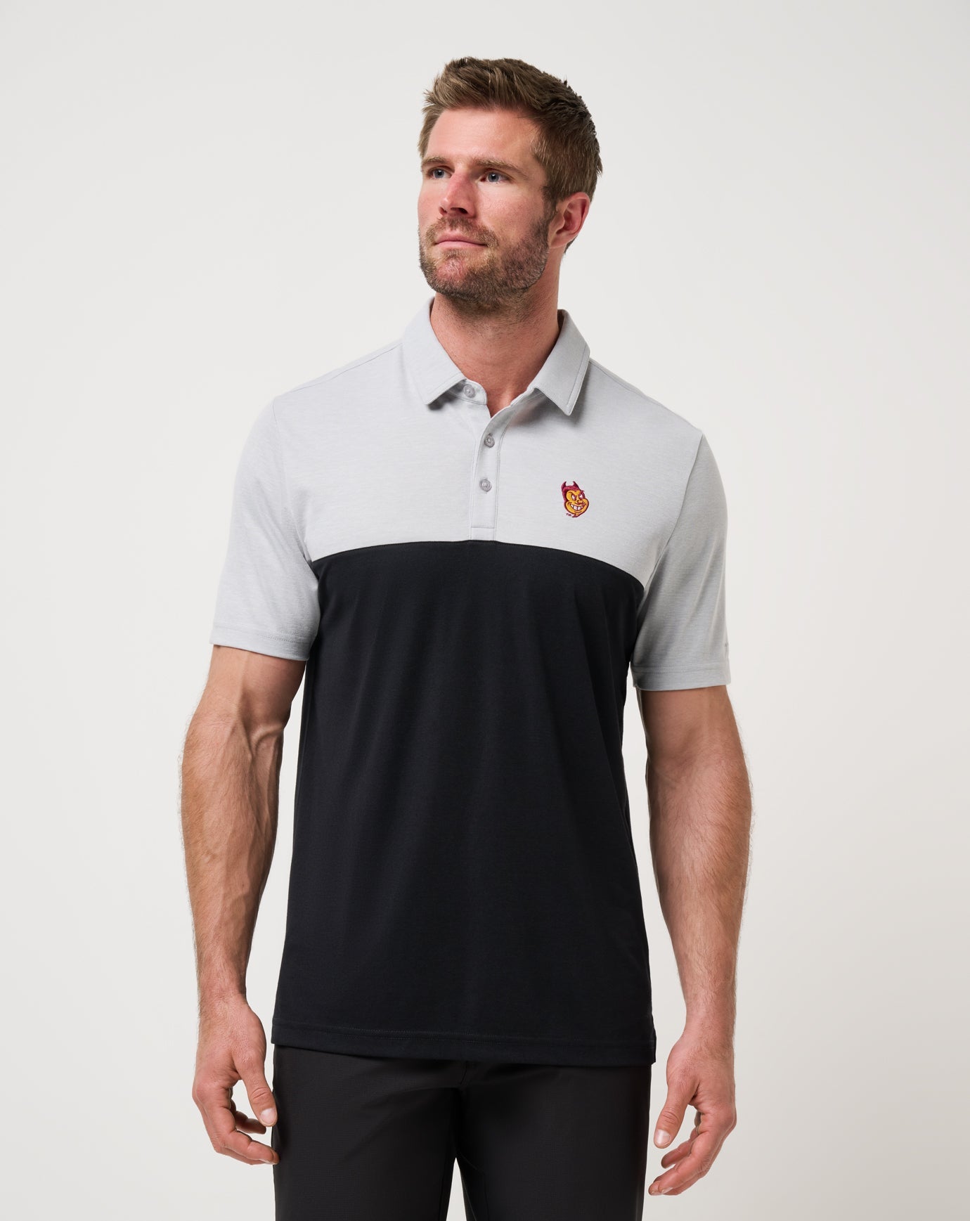 Heather Grey/Black Travis Mathew ASU Drop Back Polo