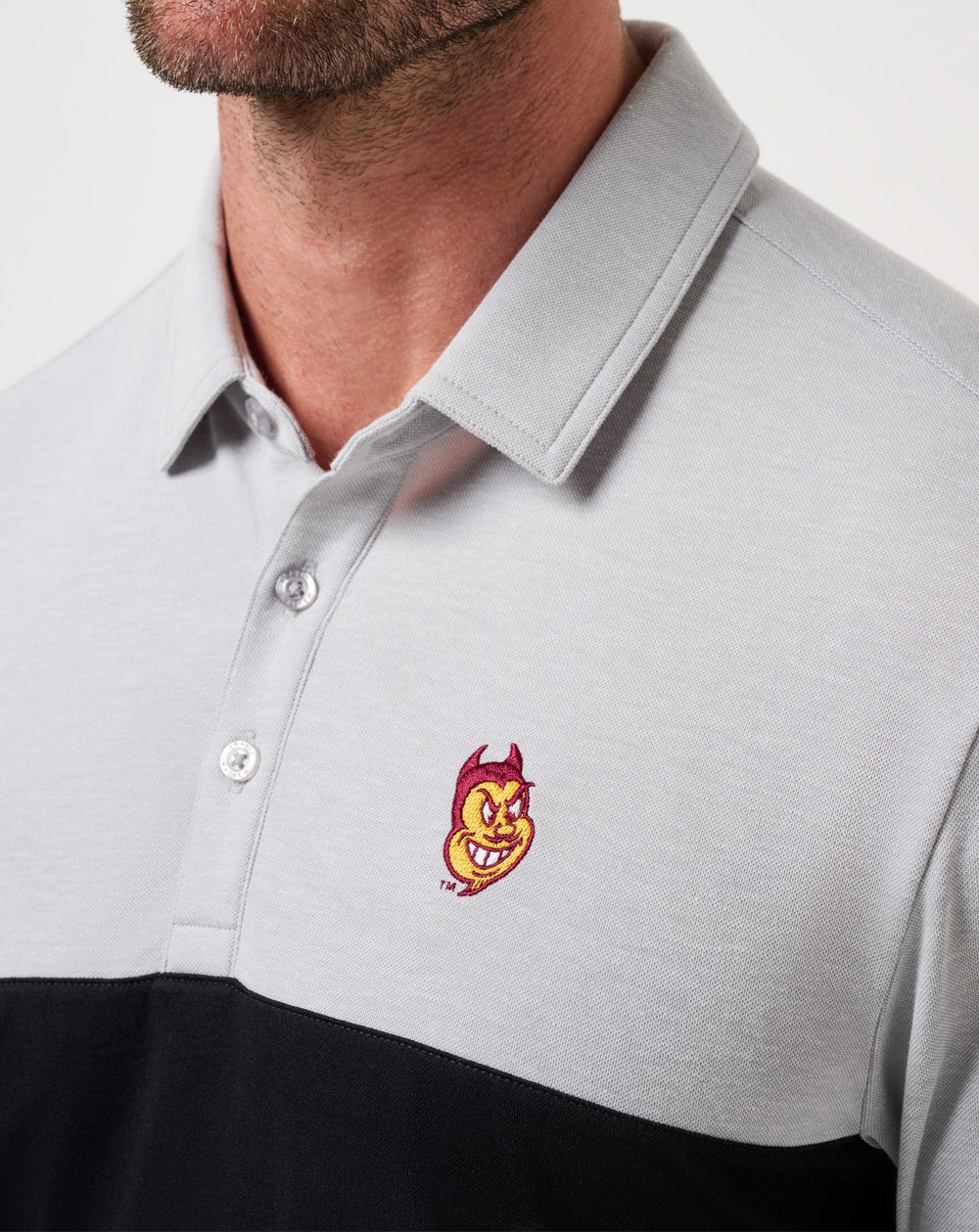 Heather Grey/Black Travis Mathew ASU Drop Back Polo