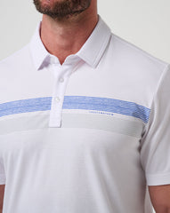 White/Blue Travis Mathew Kansas Top Recruit Polo