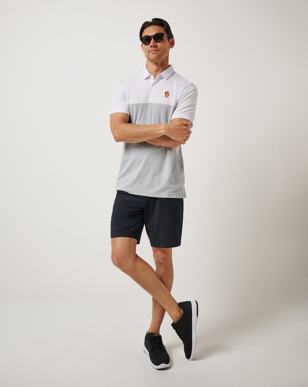 White/Heather Grey Travis Mathew ASU Drop Back Polo