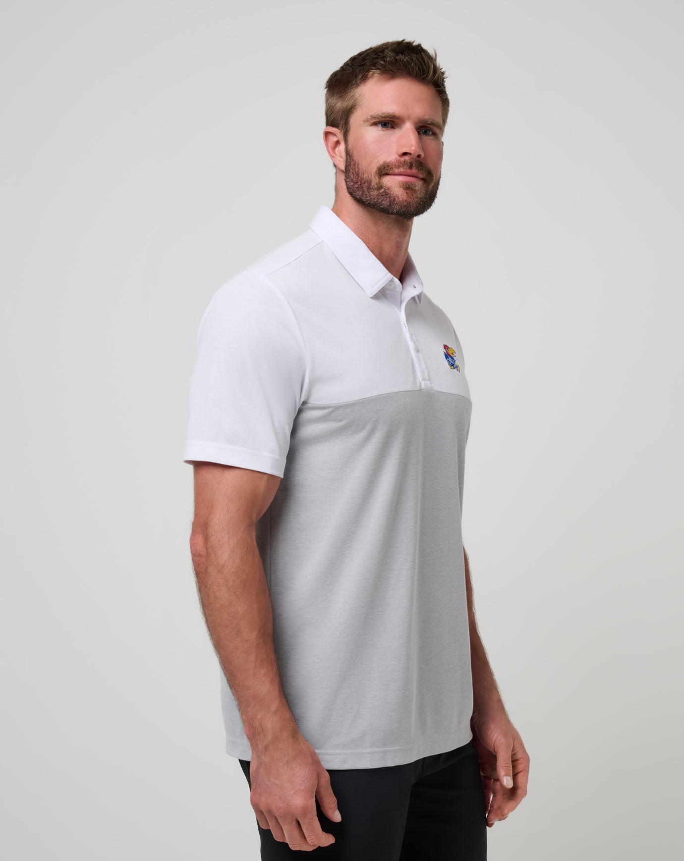 White/Heather Grey Travis Mathew Kansas Drop Back Polo