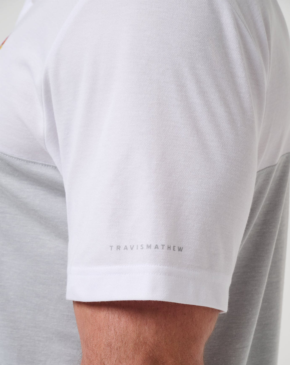 White/Heather Grey Travis Mathew Kansas Drop Back Polo