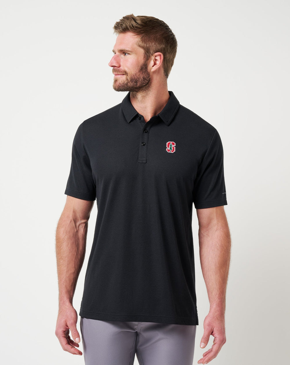 Black Travis Mathew Stanford School Pride Polo
