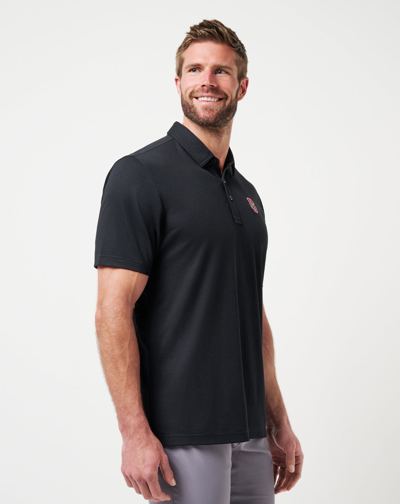 Black Travis Mathew Stanford School Pride Polo