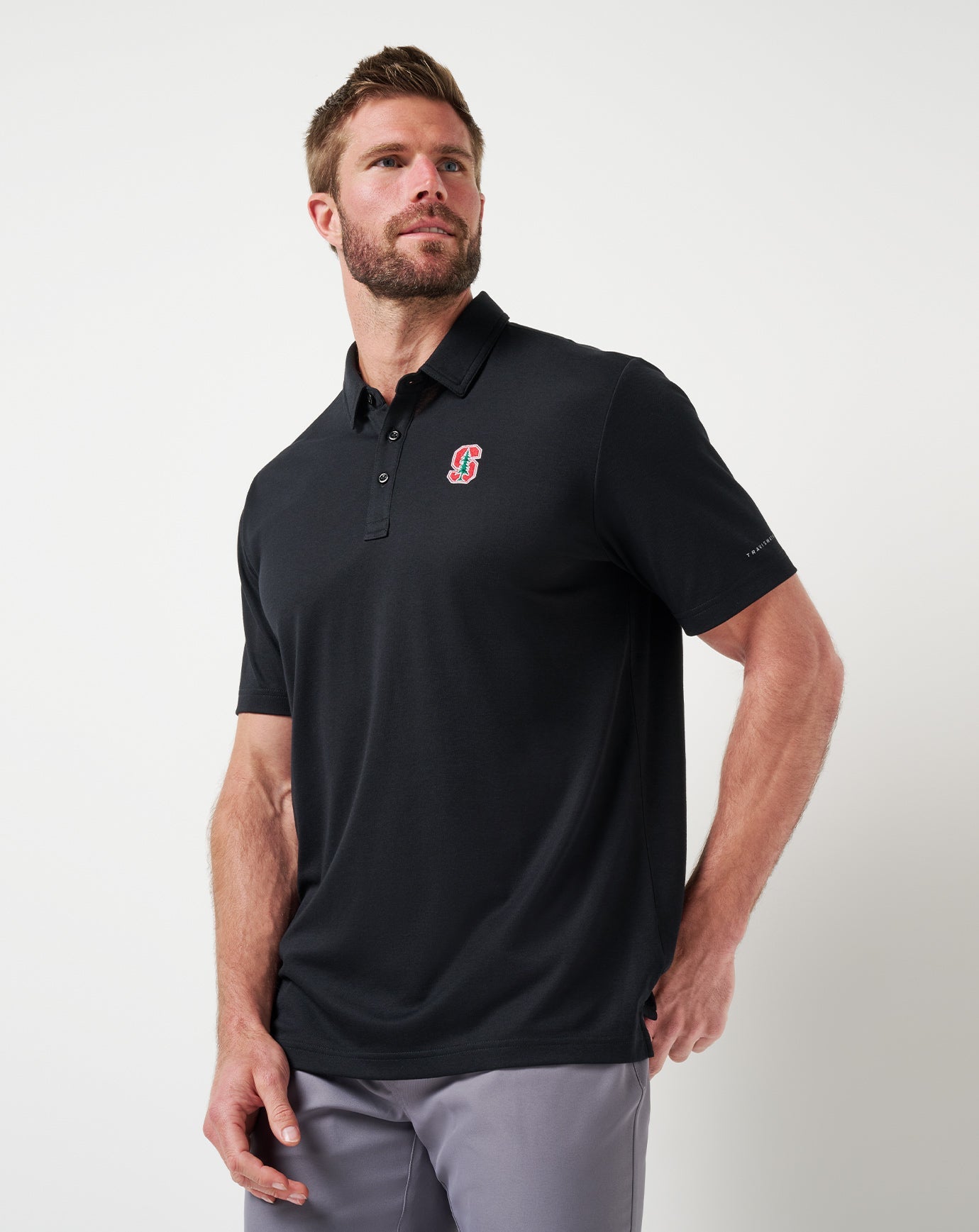 Black Travis Mathew Stanford School Pride Polo