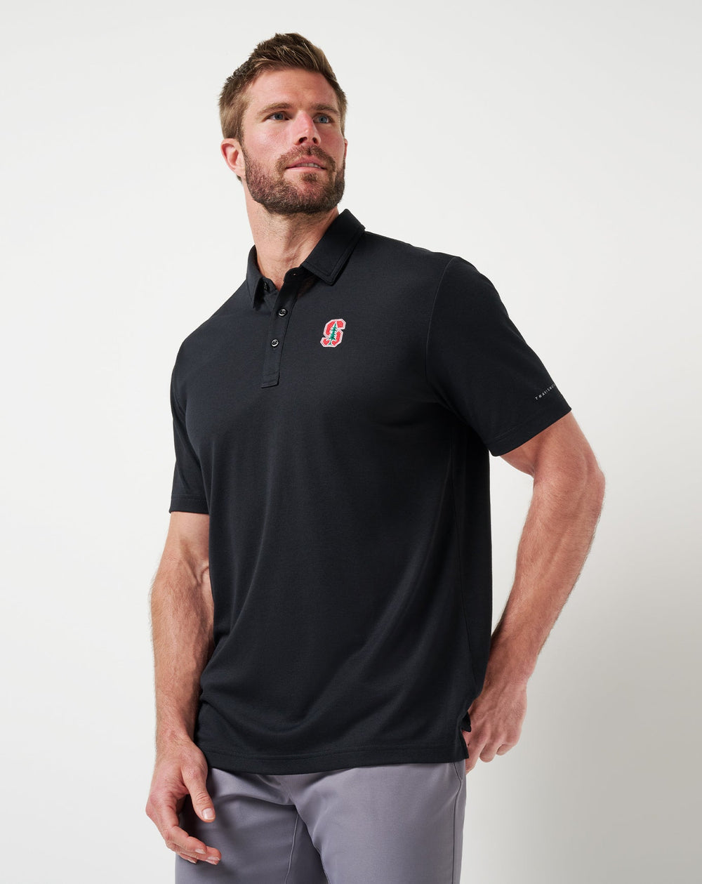 Black Travis Mathew Stanford School Pride Polo