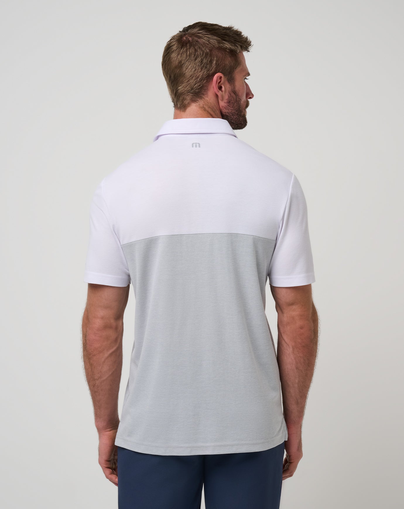 White/Heather Grey Travis Mathew Stanford Drop Back Polo