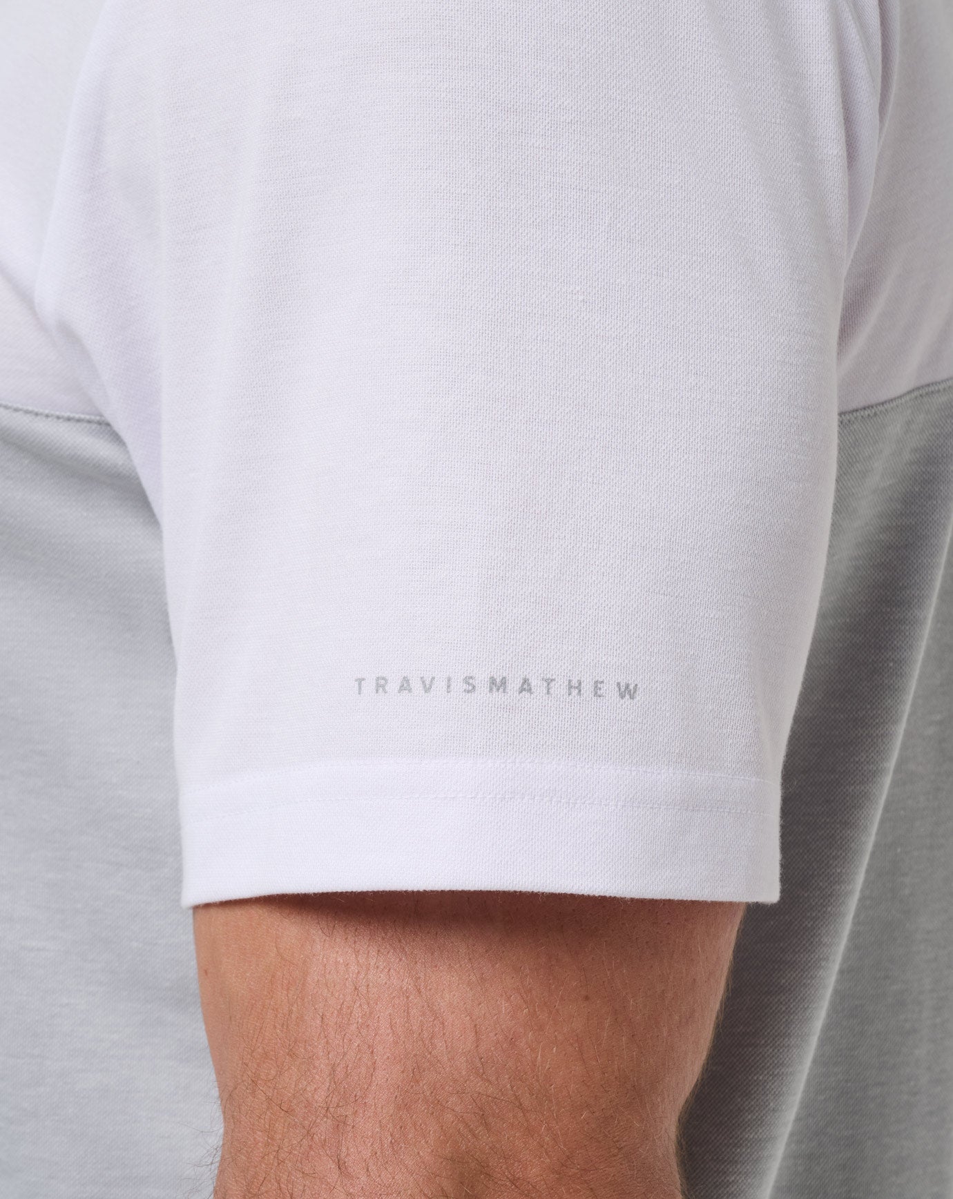 White/Heather Grey Travis Mathew Stanford Drop Back Polo
