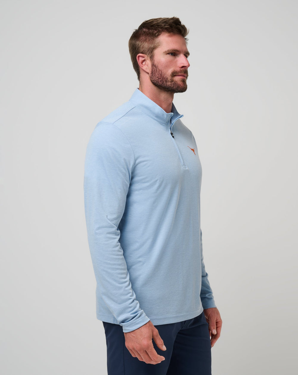 Heather Blue Travis Mathew UT Austin Time To Tailgate Quarter Zip